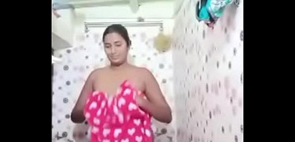  Swathi naidu wearing dress after bath part-1